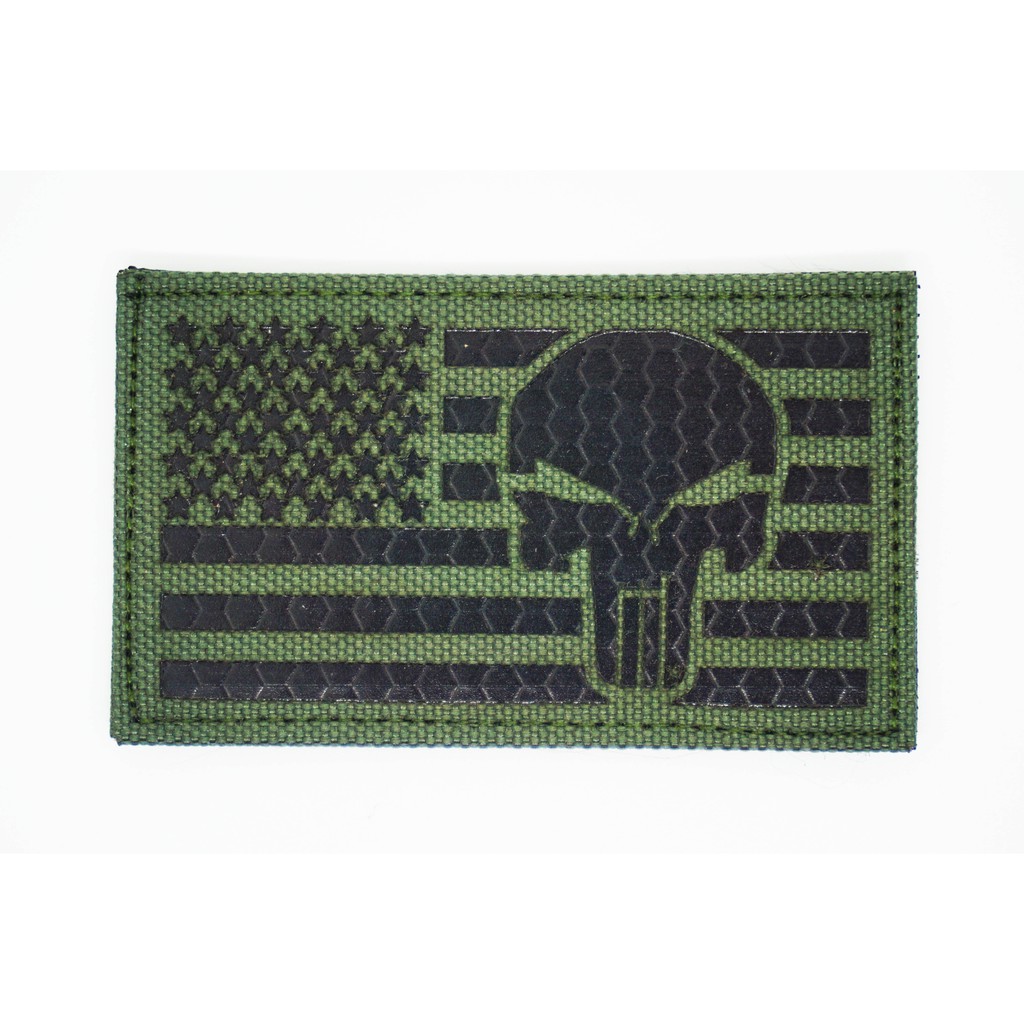 Patch US FLAG PUNISHER Laser Cutting Include Velcro