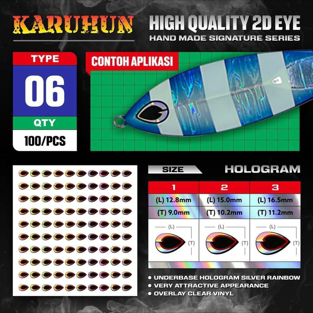 KAHURUN MATA IKAN 2D TYPE 06 UNTUK METAL JIG