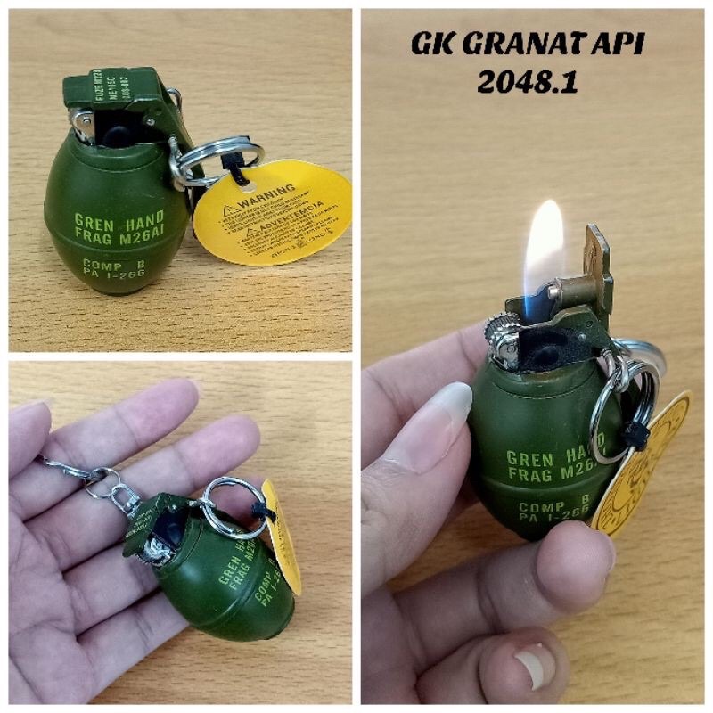 Korek Api Granat Mini Korek Gas Unik Gantungan Kunci