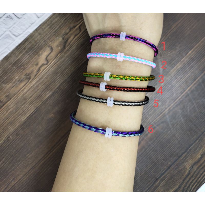 Fifi Fashion Gelang Tali Kawat PELANGI NEW Anti Air Waterproof Untuk Charm Liontin Mainan Pandora