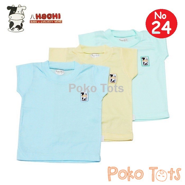 Hachi Kaos Oblong Ukuran 24 Tangan Pendek Bayi dan Anak Warna Polos