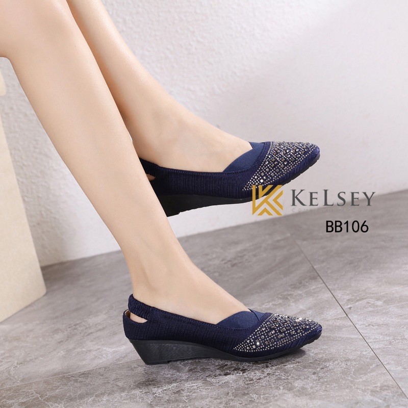 NICOLE SEPATU WEDGES WANITA MOTIF KELSEY BB106