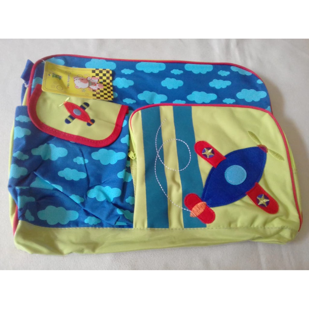 2in1 Baby Kingdom Tas Travel Diaper Bag Perlengkapan Bayi perlak Set