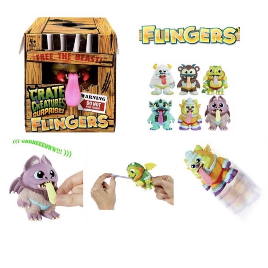 CRATE CREATURES SURPRISE FLINGERS MAINAN MONSTER LIDAH ORIGINAL