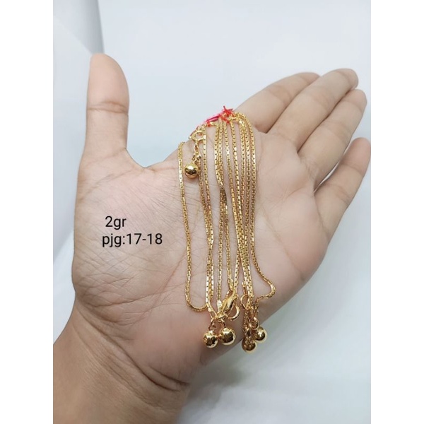 gelang tangan perak asli 925 lapis emas, itali santa +1bel gelang fashion import silver 925