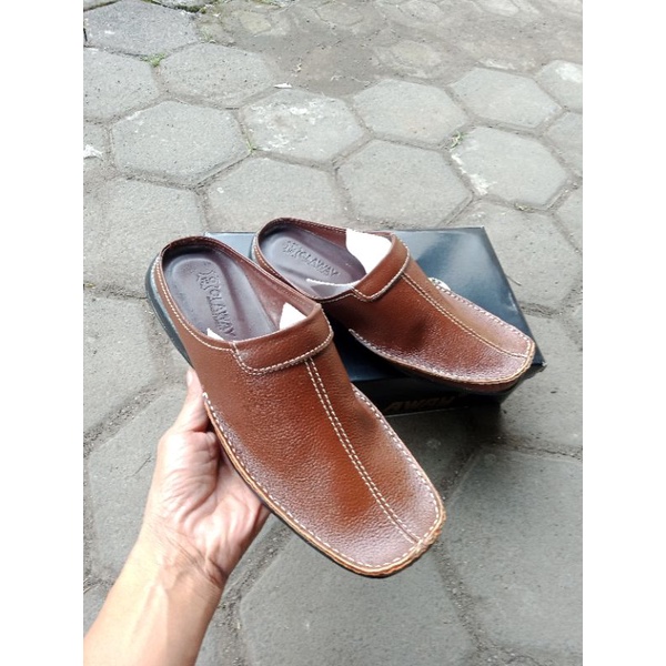 sepatu bustong kulit asli selop pria original murah berkualitas model terbaru casual kekinian tready