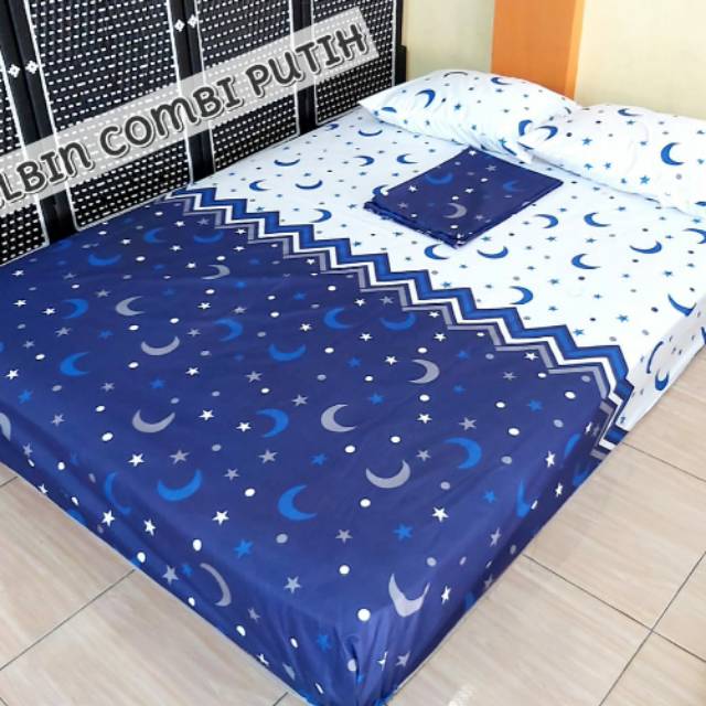 Sprei motif Moonstar combi Putih