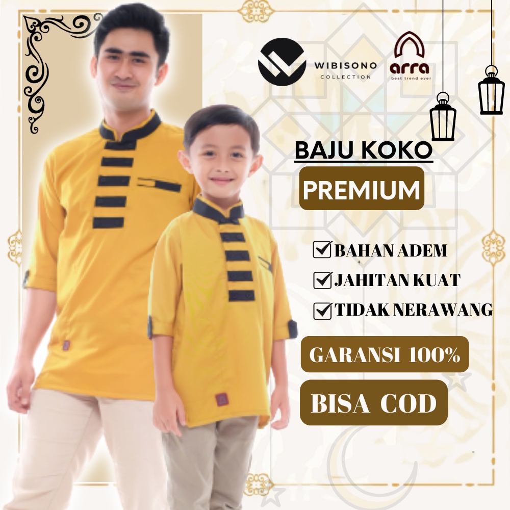 Baju Koko Couple Yu10 Ayah Dan Anak Laki Laki Lengan Pendek Terbaru Premium Original ALIYAR