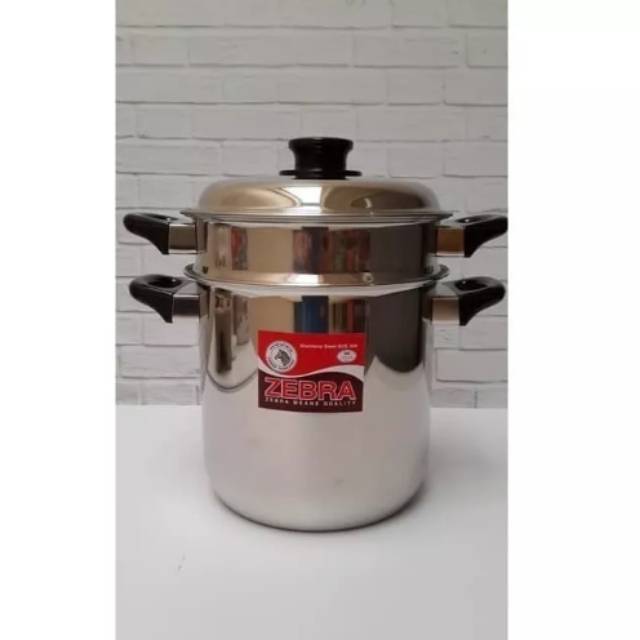 ZEBRA DOUBLE BOILER 20 CM STAINLESS SUS304 PANCI 2 GAGANG 173220