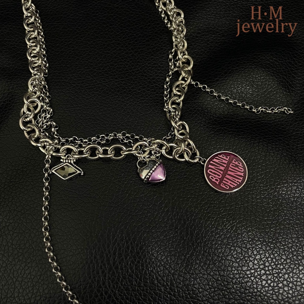 Kalung Rantai Dengan Liontin Bentuk Hati Gaya Retro Untuk Wanita