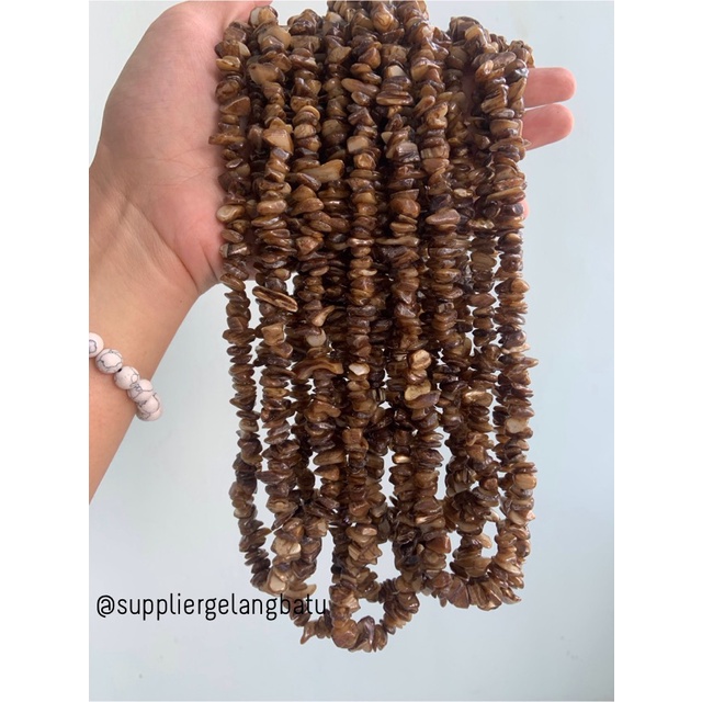 kerikil kerang cokelat 2cm brown bahan batu campuran aksesoris warna