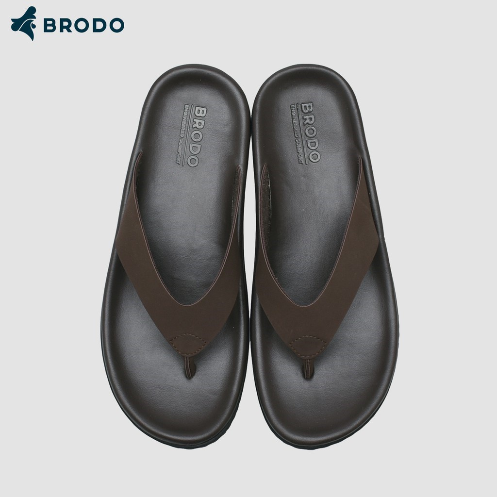 SENDAL JEPIT PRIA BRODO ORIGINAL - SANDAL CASUAL LOOK KEREN Flipper Brown BS