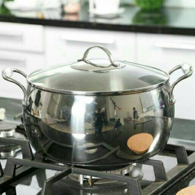Panci Stainless Steel Ichef Butterfly stainless Pot with Cover 7Liter