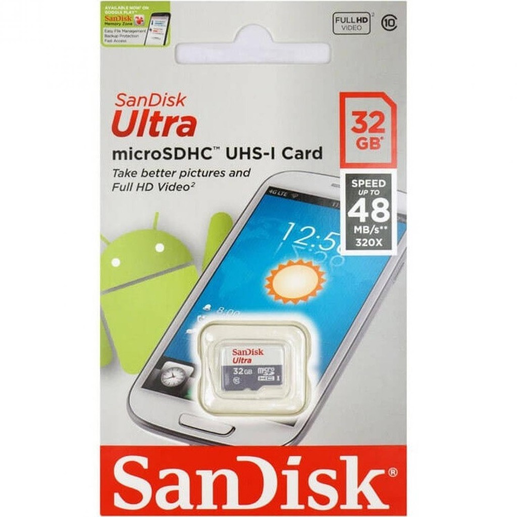 SanDisk Ultra microSDHC/SDXC Card UHS-I Class 10 (48MB/s) - SDSQUNB