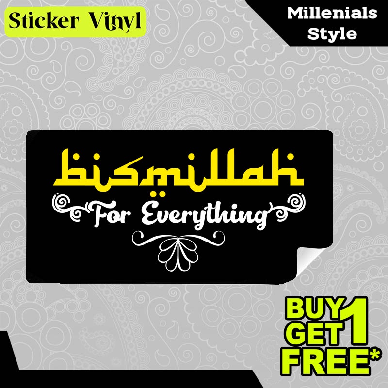

Stiker Sticker Bismillah For All Everything Gambar Unik Desain Keren dan Kekinian Aesthetic Bahan Vinyl Satuan Anti Air