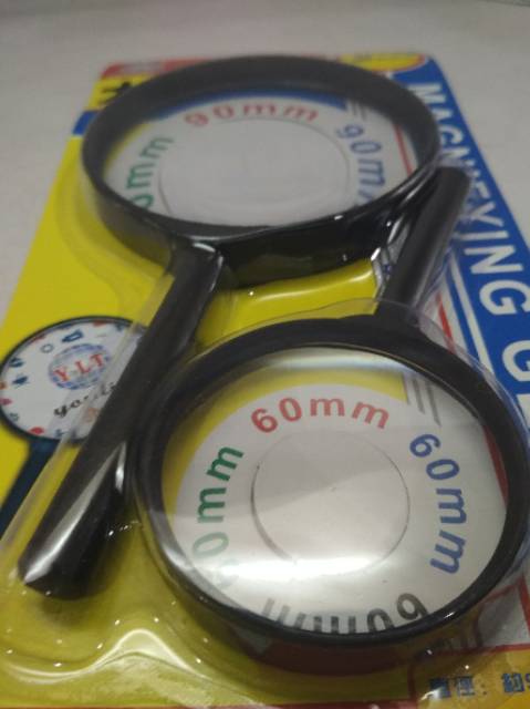 Kaca Pembesar magnifying glass 90mm dan 60mm set 2pcs murah