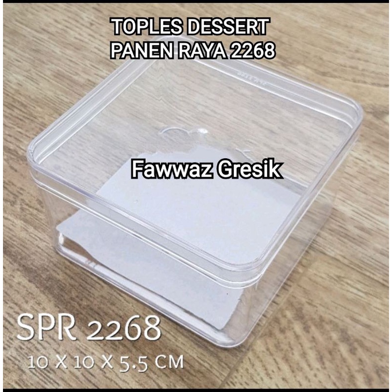 12 Pcs TOPLES 2268 TOPLES FREE ALAS TOPLES KOTAK PERSEGI DESSERTBOX DESSERT BOX 350