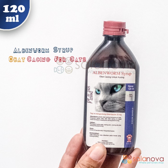 Albenworm Syrup Obat Cacing Kucing 120ml