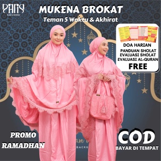 Mukena Brokat Mukena Brokat Mewah Dewasa Terbaru 2022 Premium Jumbo Bahan Adem Cantik Silky Murah by PARISKU (FREE TAS CANTIK) Rp41.000