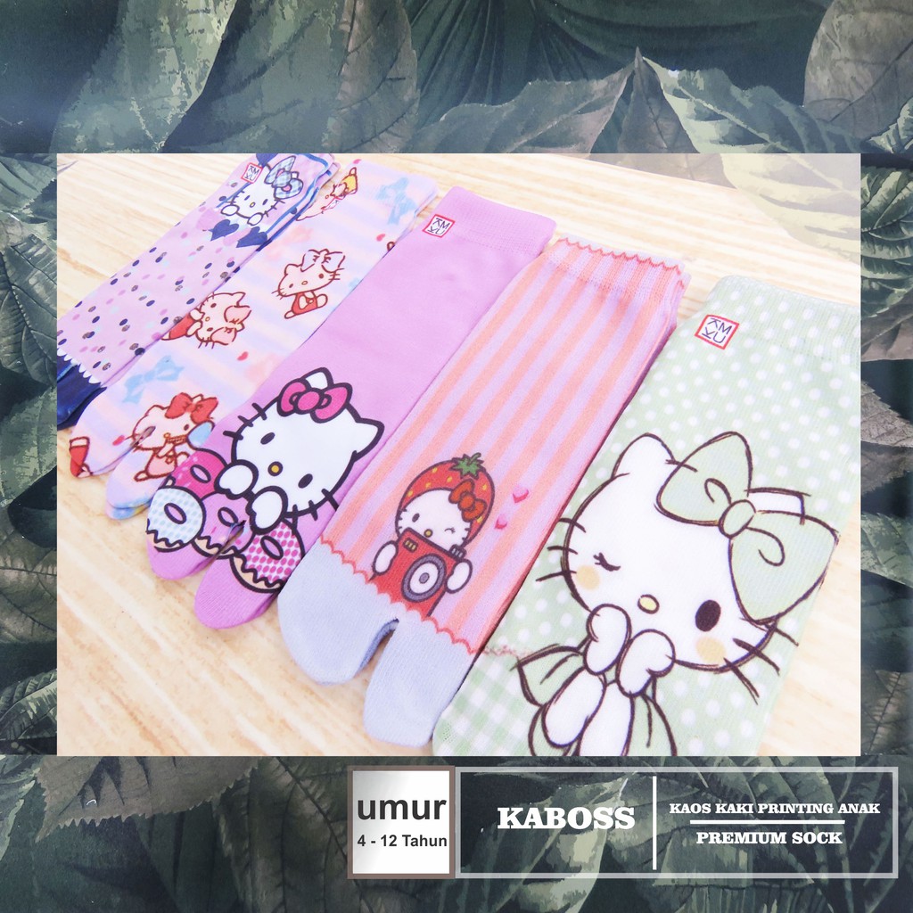 Kaboss Kaos Kaki Jempol Anak Printing Karakter Hello Kitty Nylon Premium 10