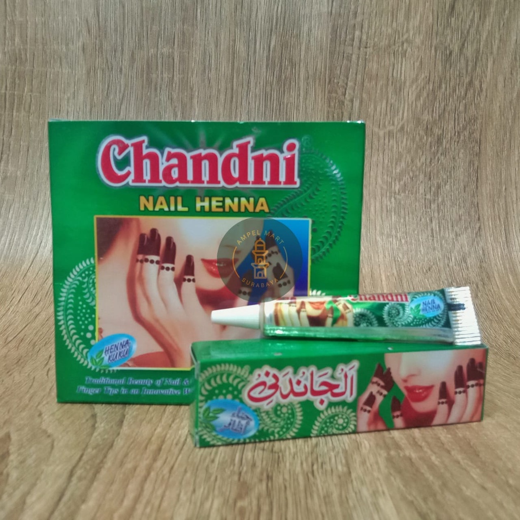 (1 LUSIN) Pacar Kuku Chandini MINI Chandni Nail Henna Hena Kuku Asli Arab Kemasan KECIL 12 PCS