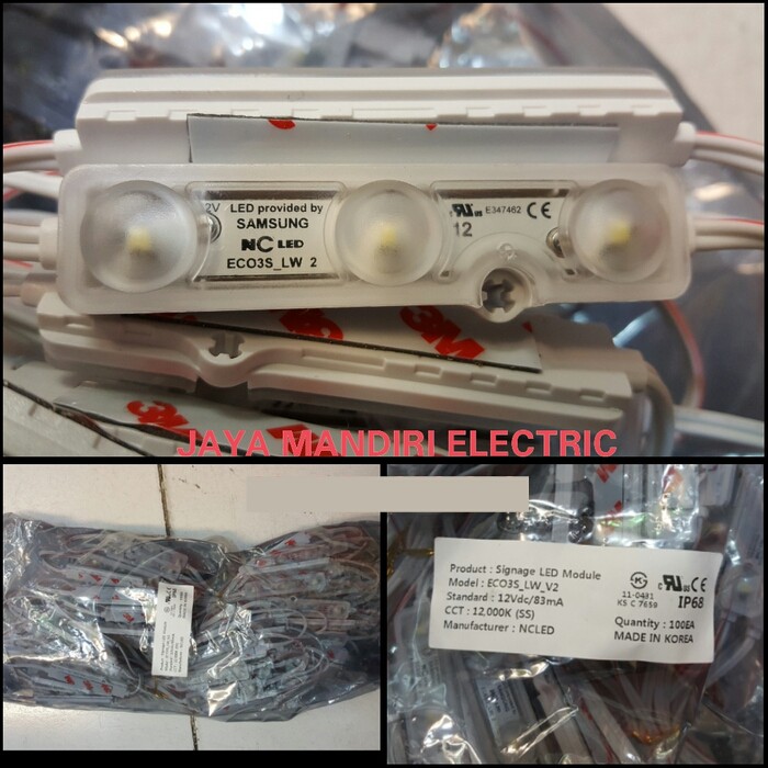 100 MODUL NCLED samsung 2835 1.2watt original 3 mata PUTIH module NC LED - Putih