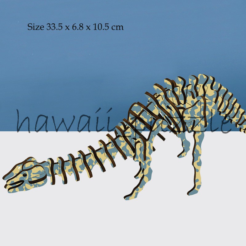 Puzzle 3D DIY bahan kayu model Dinosaurus - DIPLODOCUS mainan puzzle edukasi anak (kado &amp; pajangan)