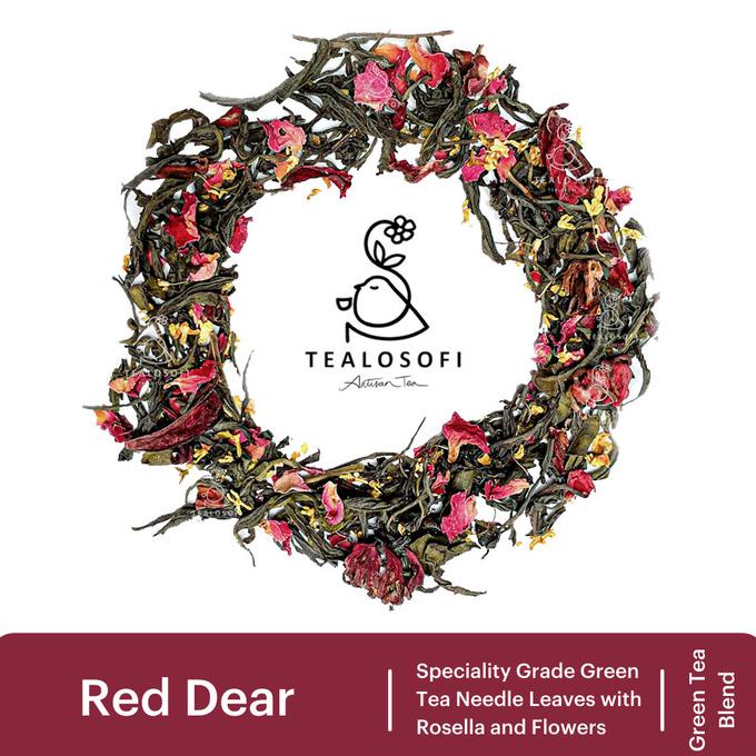 

[[BISA COD]] Red Dear - Tealosofi Premium Artisan Tea Green Tea Blend Teh Indonesia - 12 gram BIG