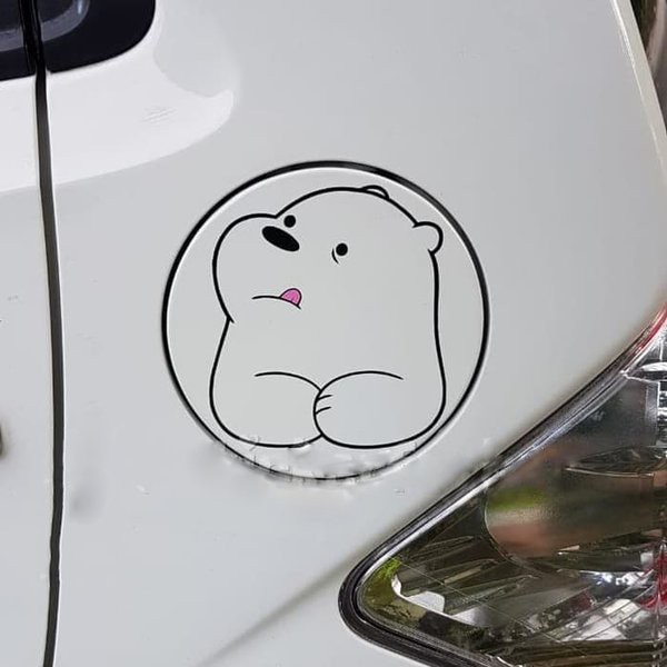 [ COD & FREE ONGKIR ] Stiker Tangki Mobil Kartun Beruang We Bare Bears Ice Bear - Car Decal Sticker