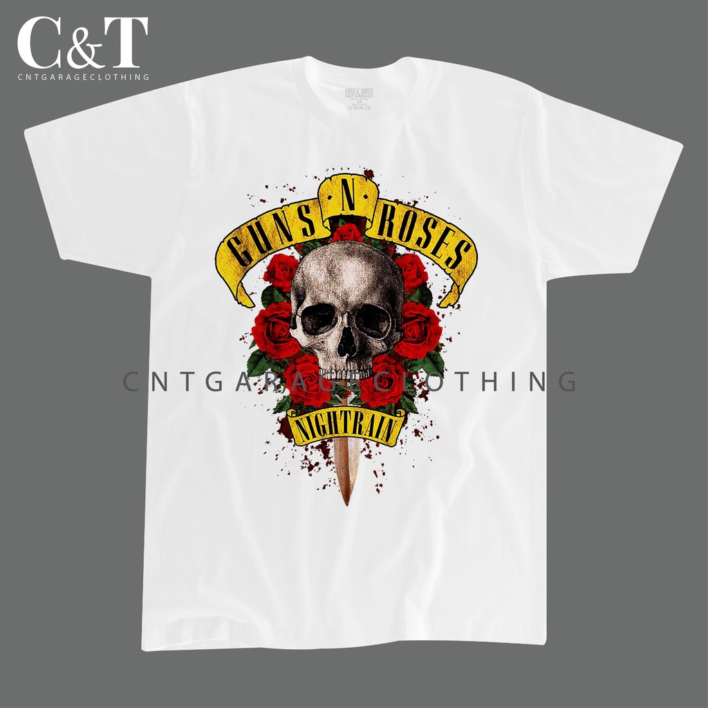 CNTGARAGECLOTHING | GUNS N' ROSES NIGHTRAIN WHITE  TSHIRT | GNR 093 | SHIRT SHIRTS KAOS DISTRO VINTA