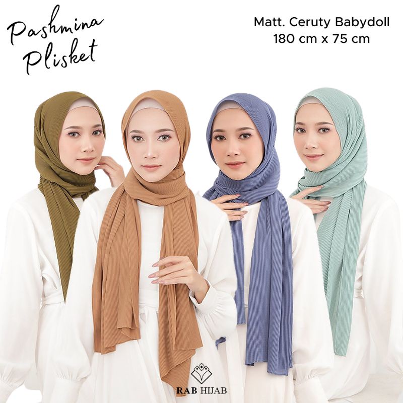 Kayla Pashmina Full Plisket / Pleated Lidi Shawl Ceruty Babydoll Hijab