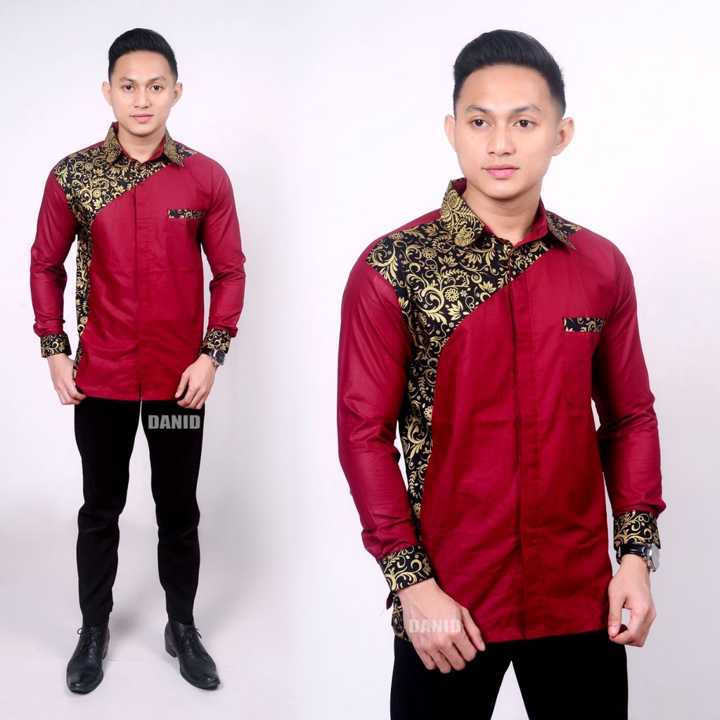 Agrapana Baju Batik Pria Lengan Panjang Batik Premium Modern Rajata Size M L XL