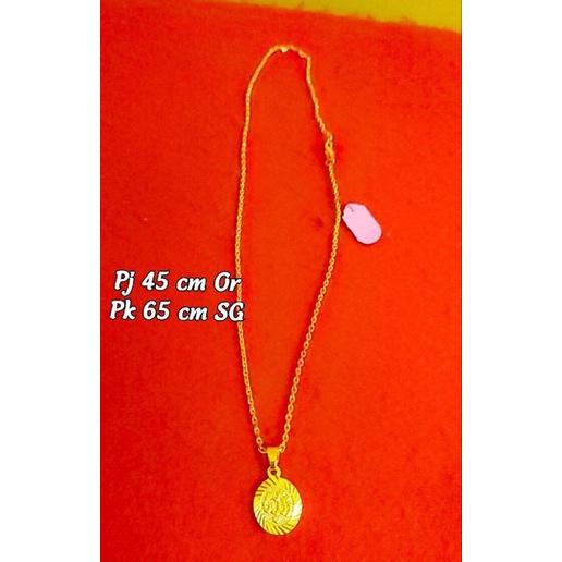 kalung nori dinar mini lapis emas imitasi 24k bisa di sepuh kembali