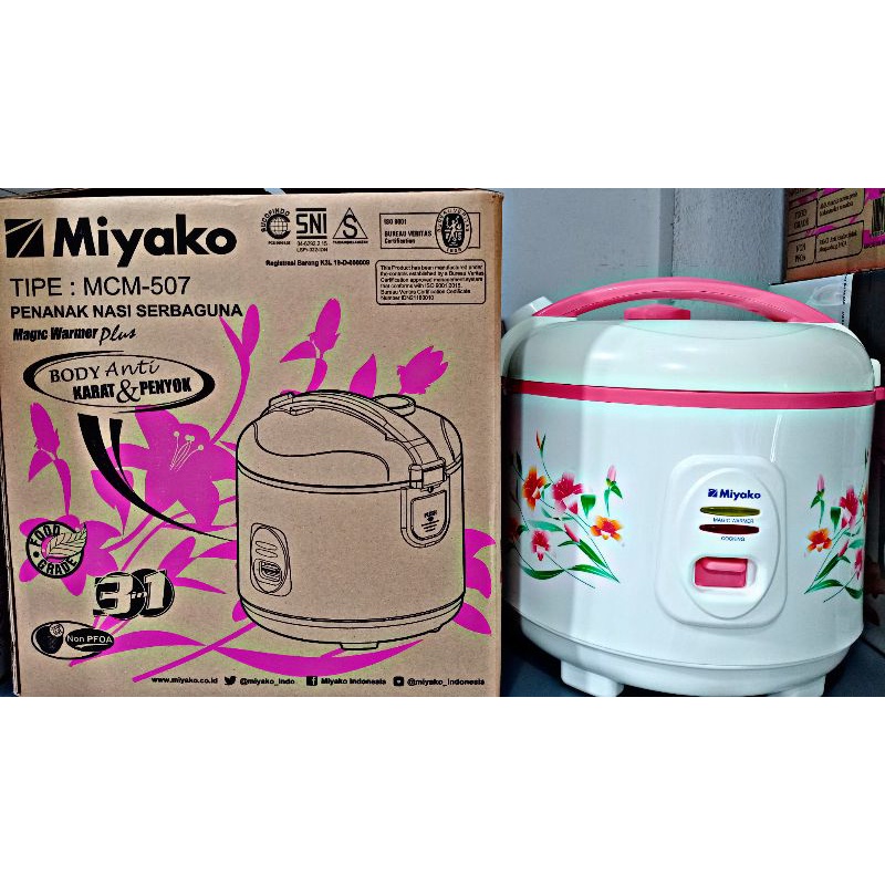 Magic Com Miyako / Rice Cooker / Penanak Nasi Serbaguna Mcm - 507 1,8 Liter