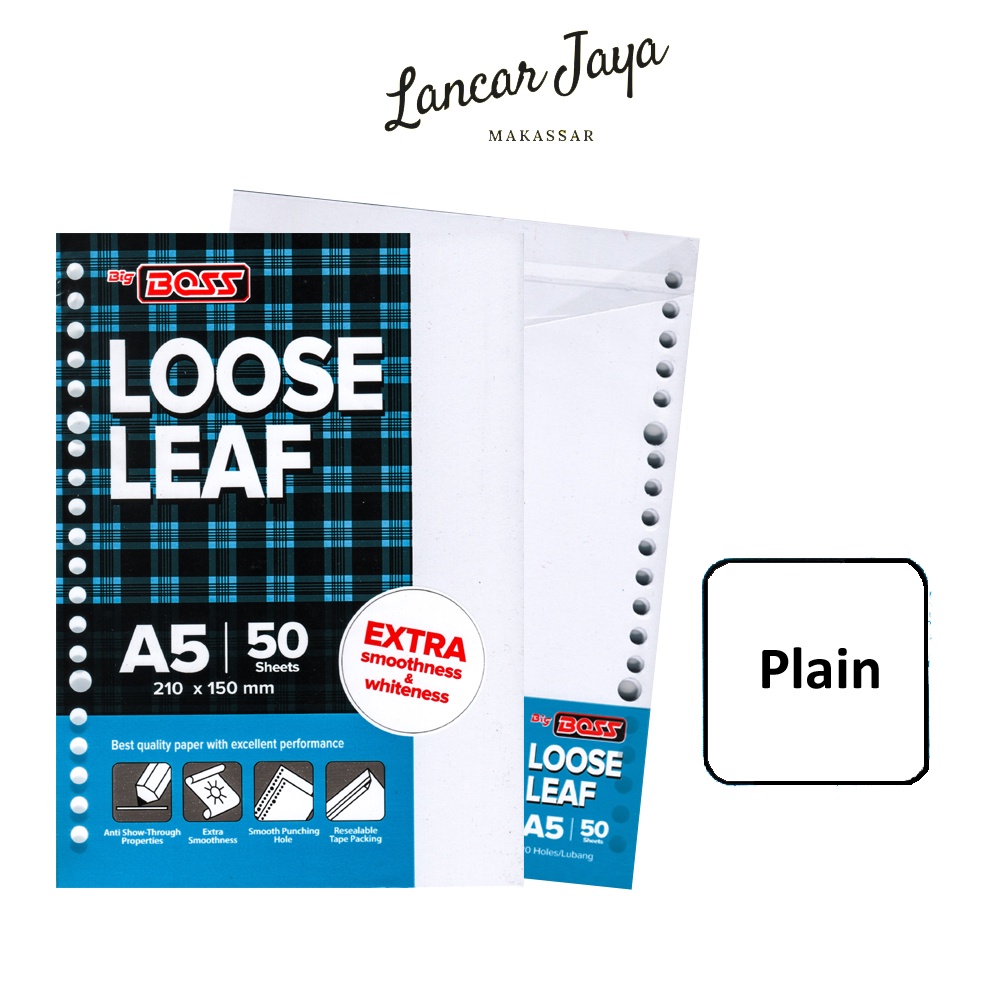 

Loose Leaf Kertas Isi File Binder Big Boss A5 50 Lembar Plain Polos