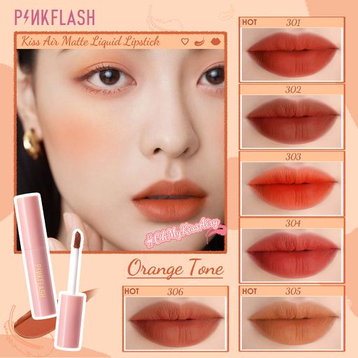 [ORI BPOM] PINKFLASH OhMyKissAiry Kiss Air Matte Liquid Lipstick Waterproof Lip &amp; Cheek Tint Double Use Cruel #PF-M01