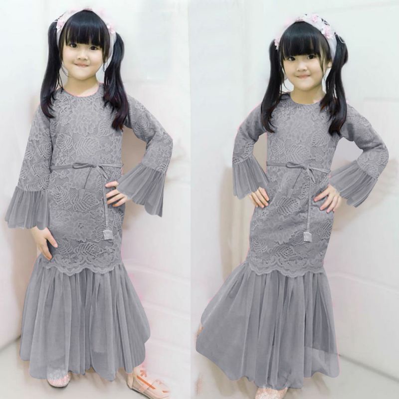 BAJU DRESS GAMIS ANAK KIDS BROKAT BRUKAT PESTA KONDANGAN UMROH RENDA MAXI MAXY IMPORT ANAK WANITA MU