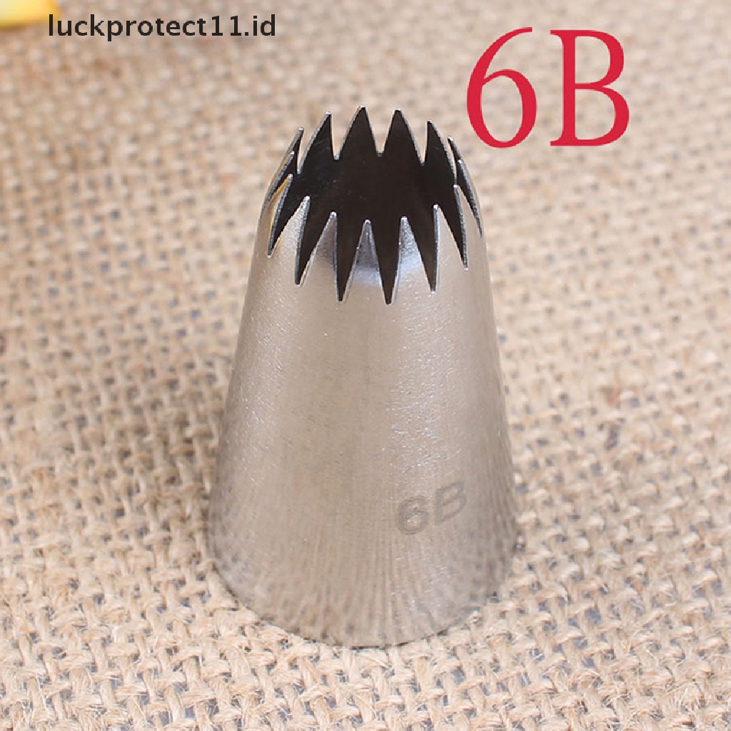 // Hg &amp; ID// 6B Stainless Steel Icing Nozzle Decor Tip Kue Baking Pastry Dekor.