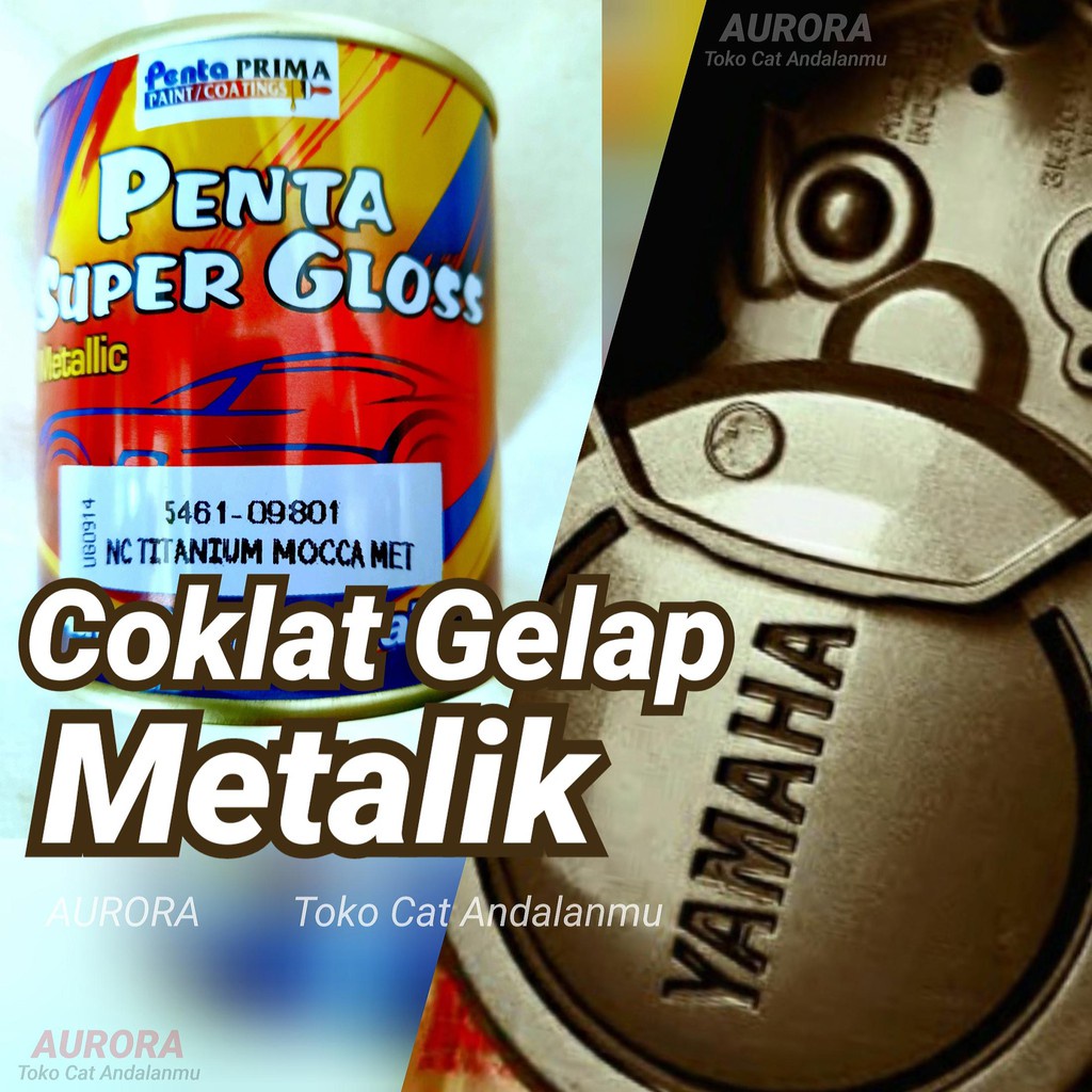 Cat Penta Super Gloss 200 gram Magnesium Titanium Mocca Lemah Teles Coklat Tua Gelap Metallic Metali