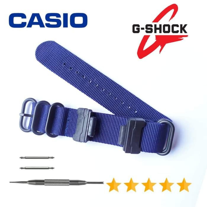 Tali jam tangan Casio G Shock Kanvas nylon Zulu strap Adapter - Biru Navy