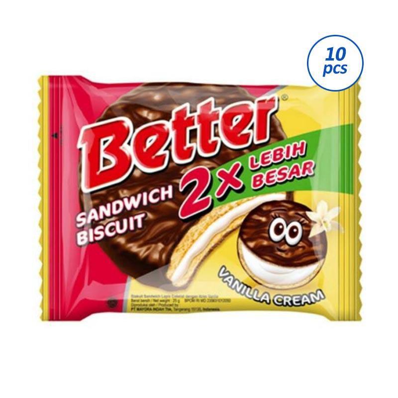 

Better Biskuit Sandwich Coklat Vanilla [10 sachet]