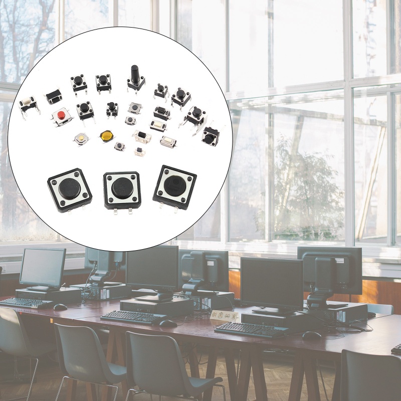 Btsg 125pcs 25jenis Saklar Aneka Tombol Tekan Mikro Saklar Kebijaksanaan Reset Mini Leaf