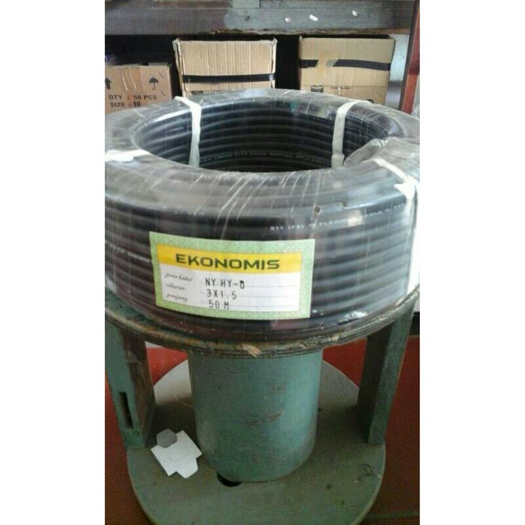 Dijual kabel listrik HYO HY0 3x1 5 kabel serabut hitam 3x1 5 1 roll Diskon