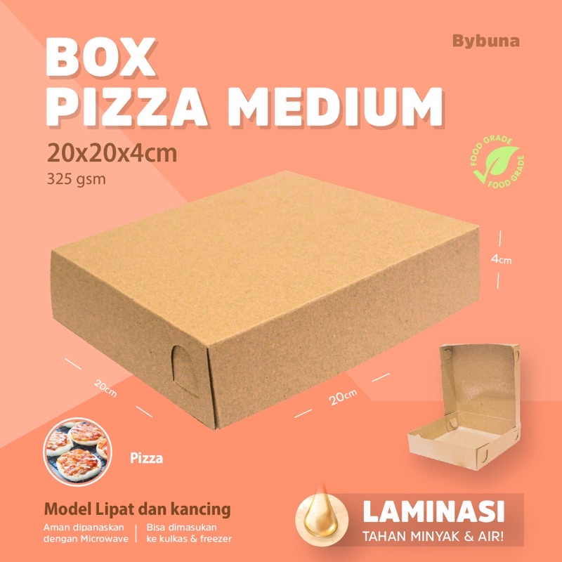

DUS BOX PIZZA MEDIUM 20x20x4 KRAFT LAMINASI