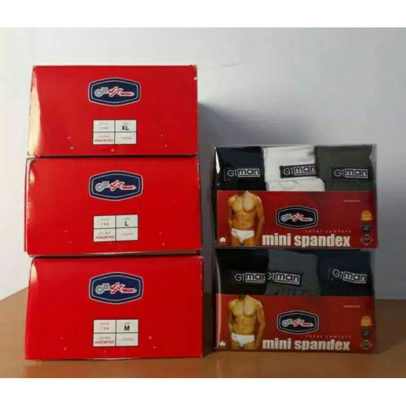 Celana Dalam GTman 708 Mini Spandex | CD GT man Laki Laki Dewasa | Pakaian Dalam Pria | Sguna 3 Pcs