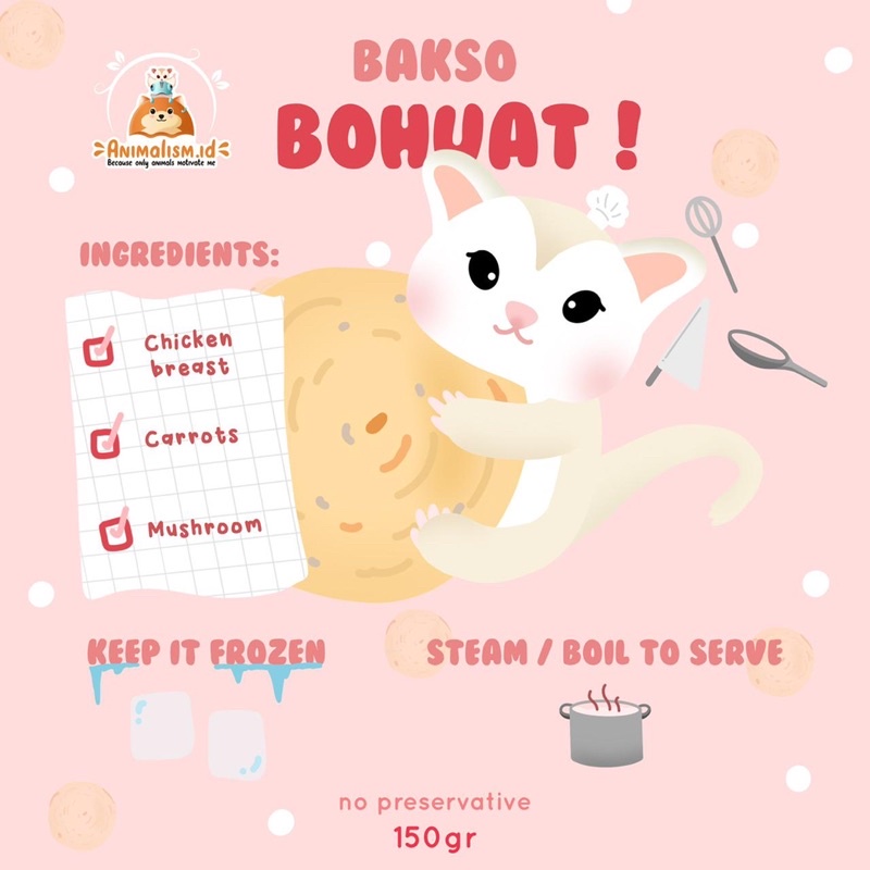 FROZEN FOOD FOR SUGAR GLIDER, Bakso Bohuat, Instant &amp; Healthy