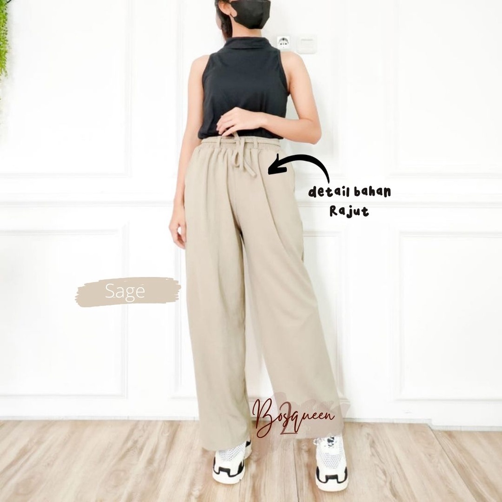 CELANA KULOT RAJUT KNIT PANTS KOREA STYLE / KULOT RAJUT HIGH WAIST ORI TEBAL PREMIUM