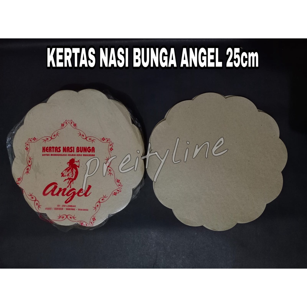 Kertas Nasi Angel BUNGA KECIL 23cm (alas piring rotan) @250lbr