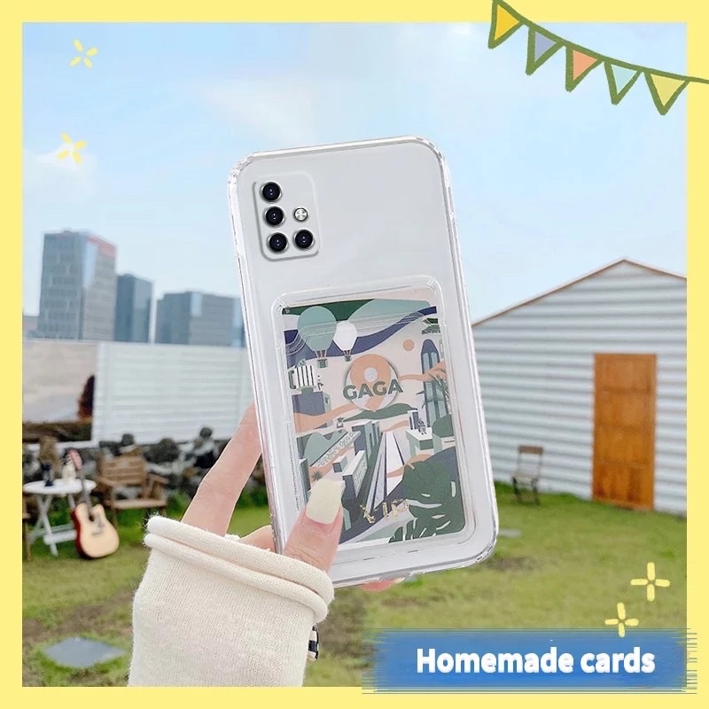 Softcase Transparan Slot Card Holder OPPO A17 A17K  A77S A57 2022 RENO 8 8Z 8PRO PRO+ PLUS 7 7Z 4 4F 5 5F 6 F9 F9PRO PRO A3S A5S A7 A12 A11K A8 A31 A33 A53 A52 A92 A5 A9 2020 4G 5G Casing Wallet Clearcase Slot TPU Clear Phone Cover
