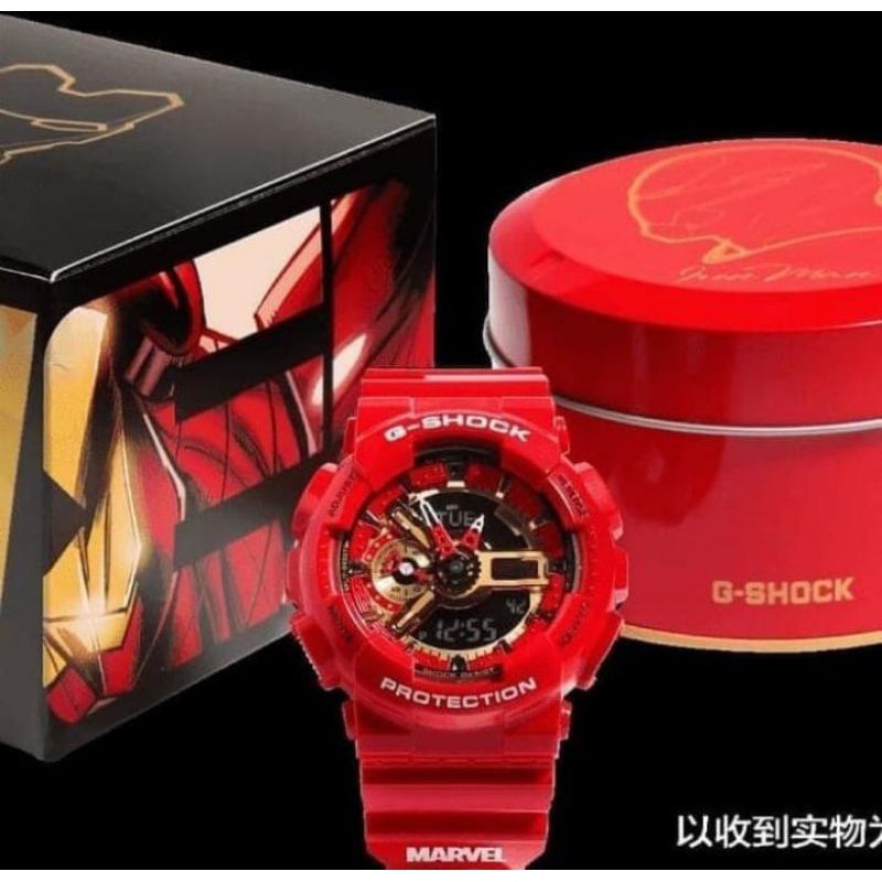 Jam Pria Merk Gshock Type Ga 110 Marvel Iron Man Fullset Shopee Indonesia